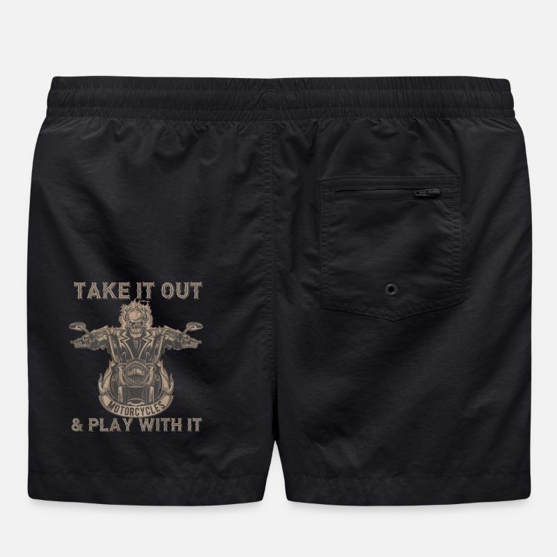 Take It Out Motorcycles Skull Swim Trunks