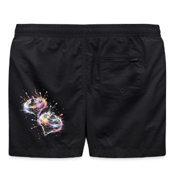 Toupie Tournoyante Multicolore Splash Art - Short de bain - noir - Dos