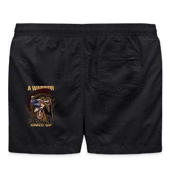  Backprint: Motorrad supermoto Dirtbike Pitbike - Badeshorts - Schwarz - Hinten