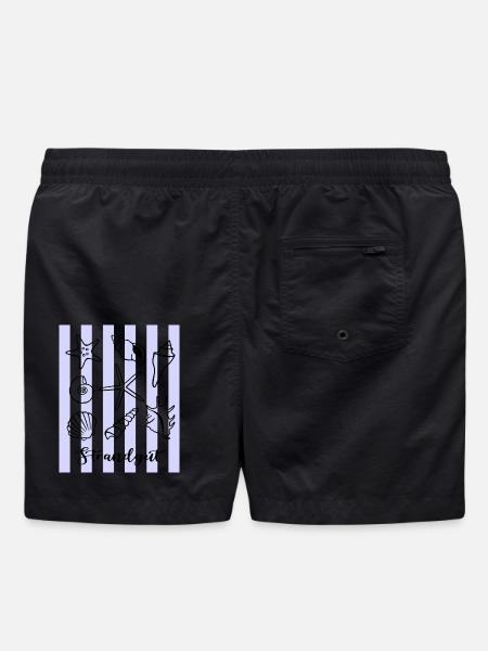 Strandgut Muscheln und Seesterne - Badeshorts - Schwarz