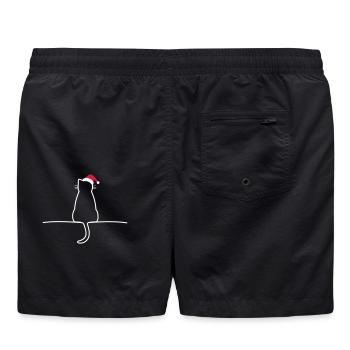 Chat noël cadeau noël chat - Short de bain - noir - Dos