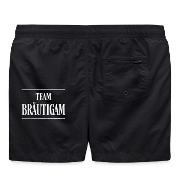 Team Bräutigam Junggesellenabschied Party Feiern - Badeshorts - Schwarz - Hinten