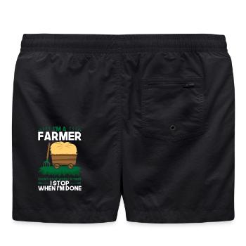 Farmer Landwirtschaft Geschenk - Badeshorts - Schwarz - Hinten