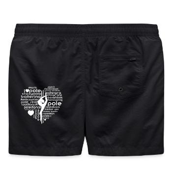 Conception de la silhouette de mots en forme de cœur pour danse au poteau - Short de bain - noir - Dos