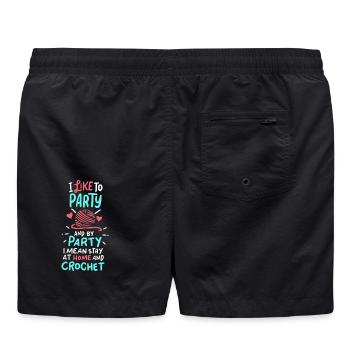 Häkeln Häkelnadel Stricken Geschenk - Badeshorts - Schwarz - Hinten