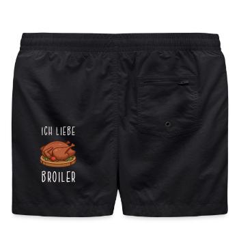 Broiler - DDR Rezept Geschenk - Badeshorts - Schwarz - Hinten