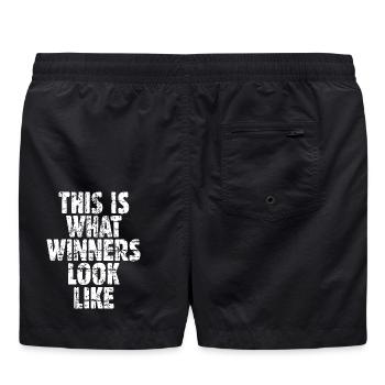This is what winners look like (Vintage Weiß) - Badeshorts - Schwarz - Hinten