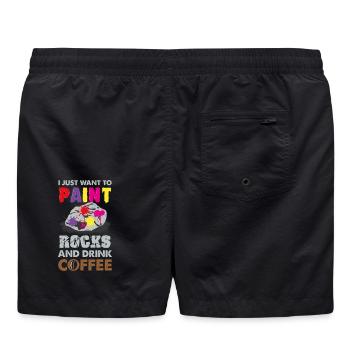 Cadeau d'art de pierres de peinture - Short de bain - noir - Dos