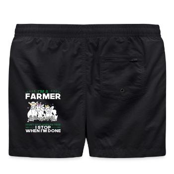 Agriculteur Cadeau paysan - Short de bain - noir - Dos