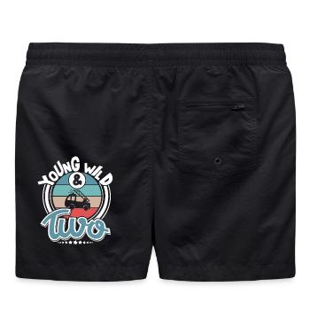 Feuerwehr Kinder 2 Jahre Feuerwehrauto - Badeshorts - Schwarz - Hinten