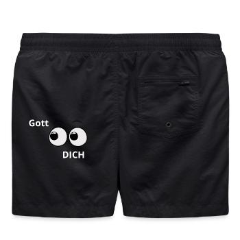 Gott sieht und sucht dich - Badeshorts - Schwarz - Hinten