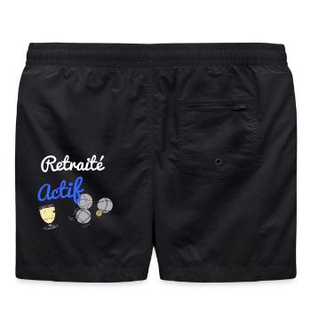 Cadeau humour retraité actif homme ou femme - Short de bain - noir - Dos