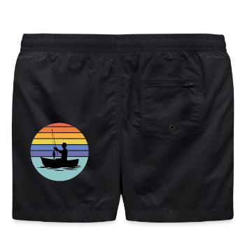 pêche, pêcheur, canne à pêche - Short de bain - noir - Dos