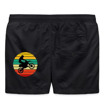 Chopper, Biker, Motorradfan - Badeshorts - Schwarz - Hinten