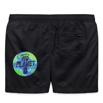 kein Planet B, Mutter Natur, Planet Erde - Badeshorts - Schwarz - Hinten