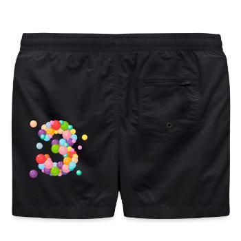 drei Jahre, ich bin 3 Jahre alt, Geburtstag 3 Jahre, 3 Jahre alt - Badeshorts - Schwarz - Hinten - AI Model Male 185 light (185cm)