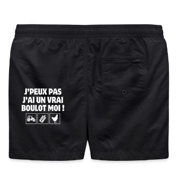 agriculture, agriculteur, paysan, fermier - Short de bain - noir - Dos