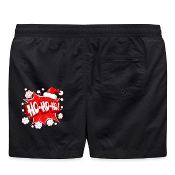 Noël, père Noël, joyeuses fêtes - Short de bain - noir - Dos