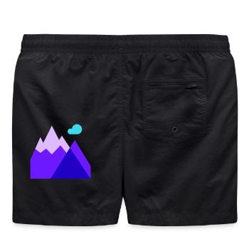 Bergfahren, Skifahren, Skifahren - Badeshorts - Schwarz - Hinten - AI Model Male 185 light (185cm)