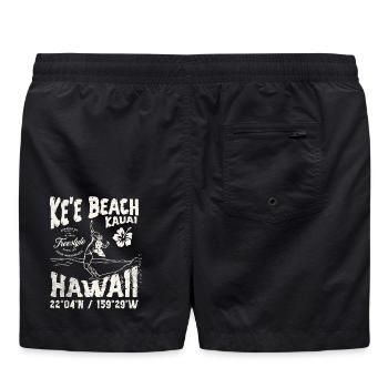 Hawaii Strand Surfen Angeln T-Shirt - Badeshorts - Schwarz - Hinten