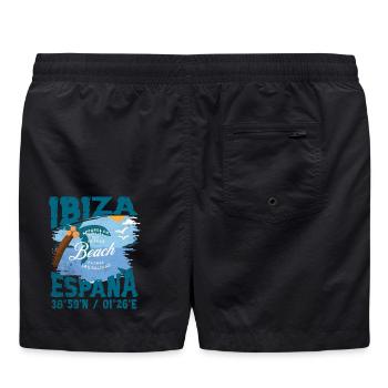 Design Vintage Plage Ibiza Espagne - Short de bain - noir - Dos