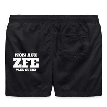 Auto, Oldtimer, Freizügigkeit - Badeshorts - Schwarz - Hinten - AI Model Male 185 light (185cm)