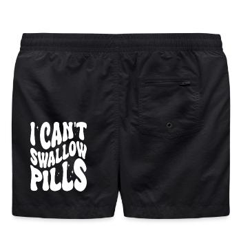 Je ne peux pas avaler de pilules en disant - Short de bain - noir - Dos - AI Model Male 185 light (185cm)