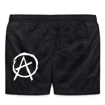 Symbole de l’anarchie en cercle - Blanc - Short de bain - noir - Dos