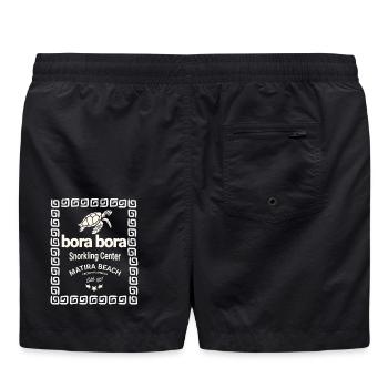 Bora Bora Logo Tauchzentrum - Badeshorts - Schwarz - Hinten - AI Model Male 185 light (185cm)