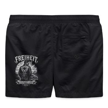 Freiheit Oldschool Outlaw Vintage Tattoo Back - Badeshorts - Schwarz - Hinten