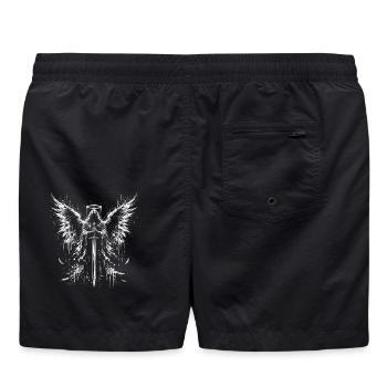 Flügel-Schwert Illustration - Badeshorts - Schwarz - Hinten