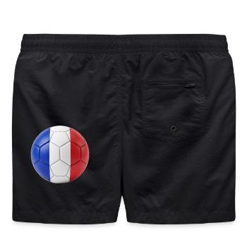 FLAG OF FRANCE ON A FOOTBALL - Swim Trunks - black - Back