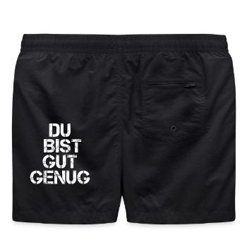 Du Bist Gut Genug - Badeshorts - Schwarz - Hinten