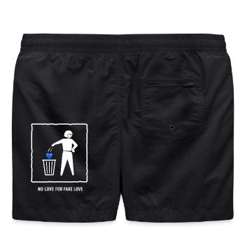 No Love For Fake Love - Swim Trunks - black - Back