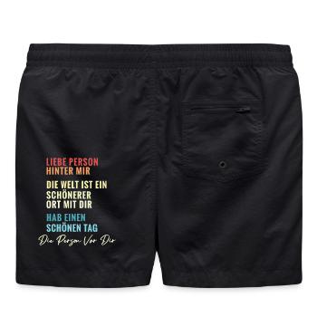 Liebe Person hinter mir - Badeshorts - Schwarz - Hinten