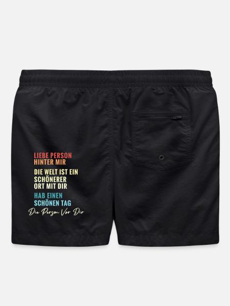 Liebe Person hinter mir - Badeshorts - Schwarz