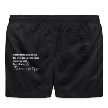 Welt besser mit dir - Badeshorts - Schwarz - Hinten