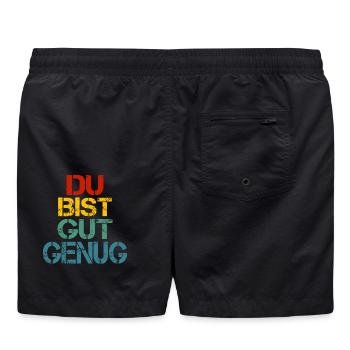 Du Bist Gut Genug Meme Zitat - Badeshorts - Schwarz - Hinten