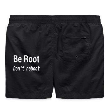 Be Root Don’t Reboot – Humour Geek - Short de bain - noir - Dos