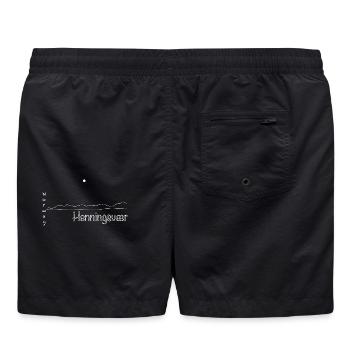 Henningsvær Norwegen Küstenmotiv - Badeshorts - Schwarz - Hinten