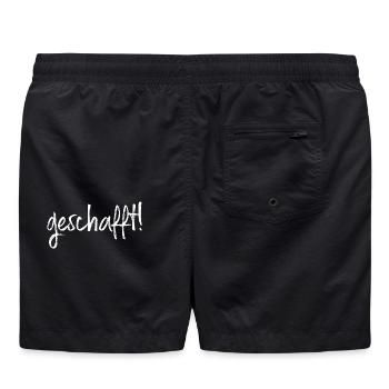 geschafft! Ziel erreicht Geschenkidee Prüfung - Badeshorts - Schwarz - Hinten