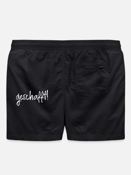 geschafft! Ziel erreicht Geschenkidee Prüfung - Badeshorts - Schwarz