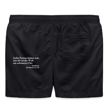 Liebe Person vor mir - Badeshorts - Schwarz - Hinten