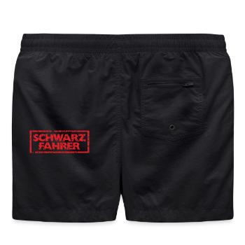 Schwarzfahrer (Vintage Rot) - Badeshorts - Schwarz - Hinten