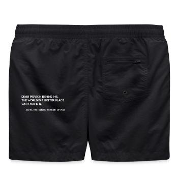 Liebe Person hinter mir, Positive Mentale Gesundheit - Badeshorts - Schwarz - Hinten