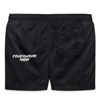 Cooles Feuerwehrmann Freiwillige Feuerwehr Held - Badeshorts - Schwarz - Hinten