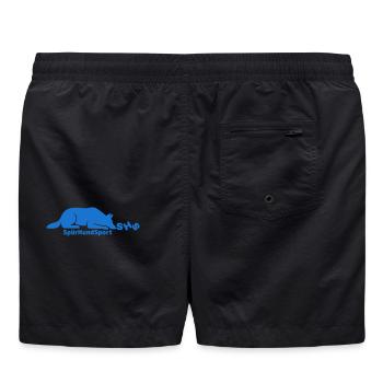 SHS Logo blau - Badeshorts - Schwarz - Hinten - AI Model Male 185 light (185cm)