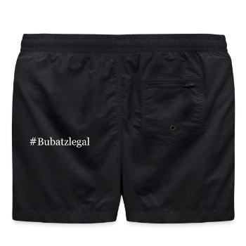 Bubatz Legal - Cannabis Hanf Hashtag Weiß - Badeshorts - Schwarz - Hinten - AI Model Male 185 light (185cm)