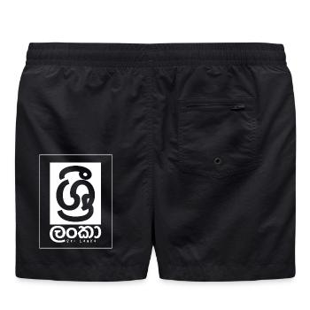 Sri Lanka - Art des lettres cinghalaises - Short de bain - noir - Dos - AI Model Male 185 light (185cm)