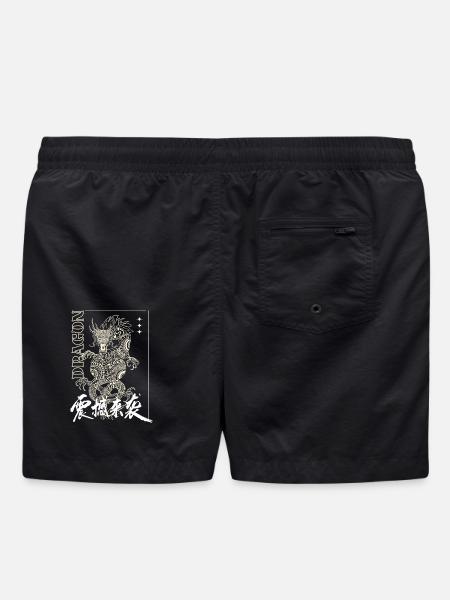Mystic Dragon with Lettering - Swim Trunks - black